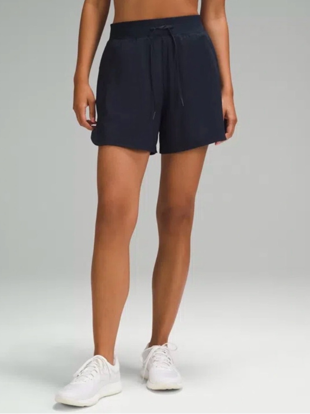 lululemon drawstring navy blue shorts